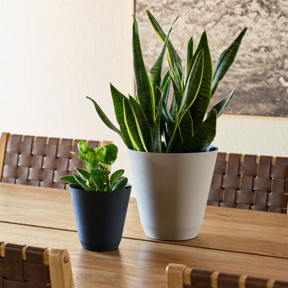 11 In. Beige Resin Self-Watering Planter