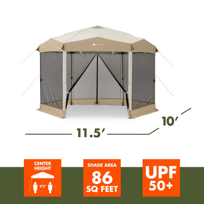 12' X 10' Glamping Hexagon Lighted Canopy