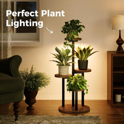 Plant Stand with Grow Lights Indoor Plant Stand Tall Metal Wood Plant Shelf Outdoor Corner Plant Stands Indoor Plant Table Rack 5 Tier Tier Plant Stand Garden Accessories for Living Room Balcony Patio