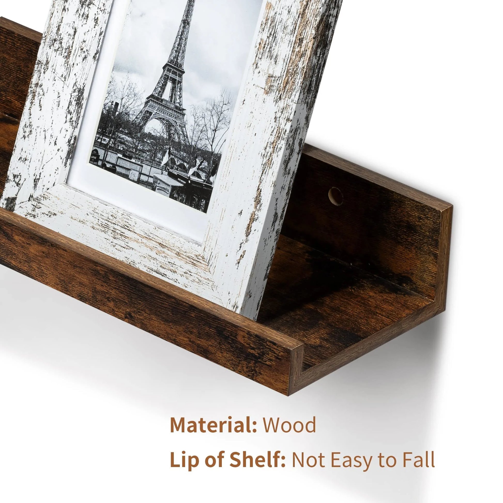 Floating Shelves,  Home Wood Shelf Wall Mounted, Set of 5, Multiple Sizes, Brown
