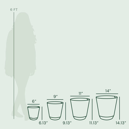 11 In. Beige Resin Self-Watering Planter