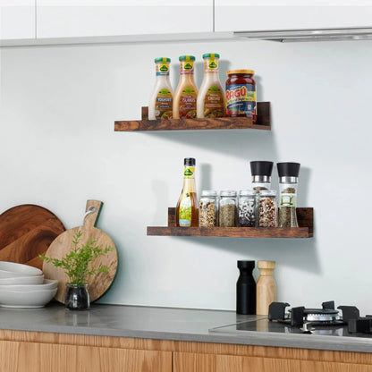 Floating Shelves,  Home Wood Shelf Wall Mounted, Set of 5, Multiple Sizes, Brown