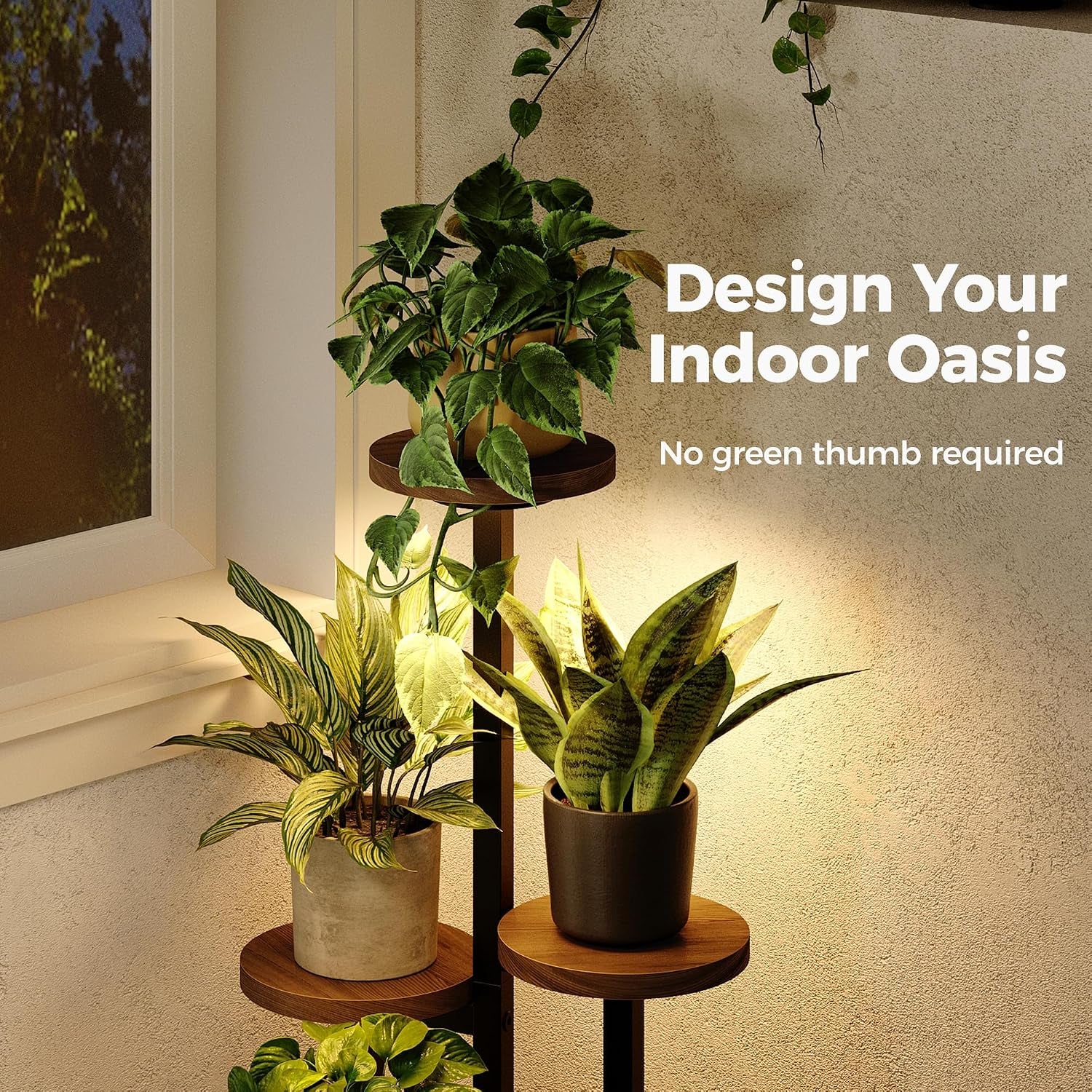 Plant Stand with Grow Lights Indoor Plant Stand Tall Metal Wood Plant Shelf Outdoor Corner Plant Stands Indoor Plant Table Rack 5 Tier Tier Plant Stand Garden Accessories for Living Room Balcony Patio