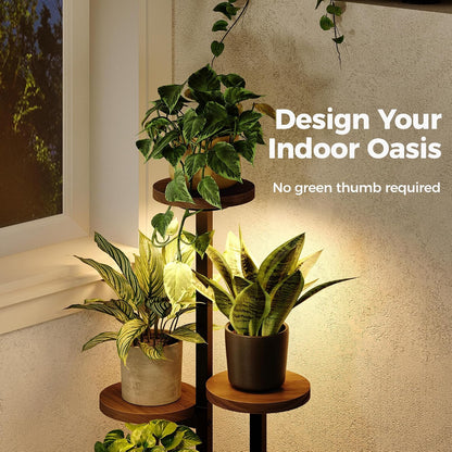Plant Stand with Grow Lights Indoor Plant Stand Tall Metal Wood Plant Shelf Outdoor Corner Plant Stands Indoor Plant Table Rack 5 Tier Tier Plant Stand Garden Accessories for Living Room Balcony Patio