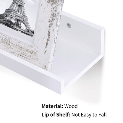 Floating Shelves,  Home Wood Shelf Wall Mounted, Set of 5, Multiple Sizes, White
