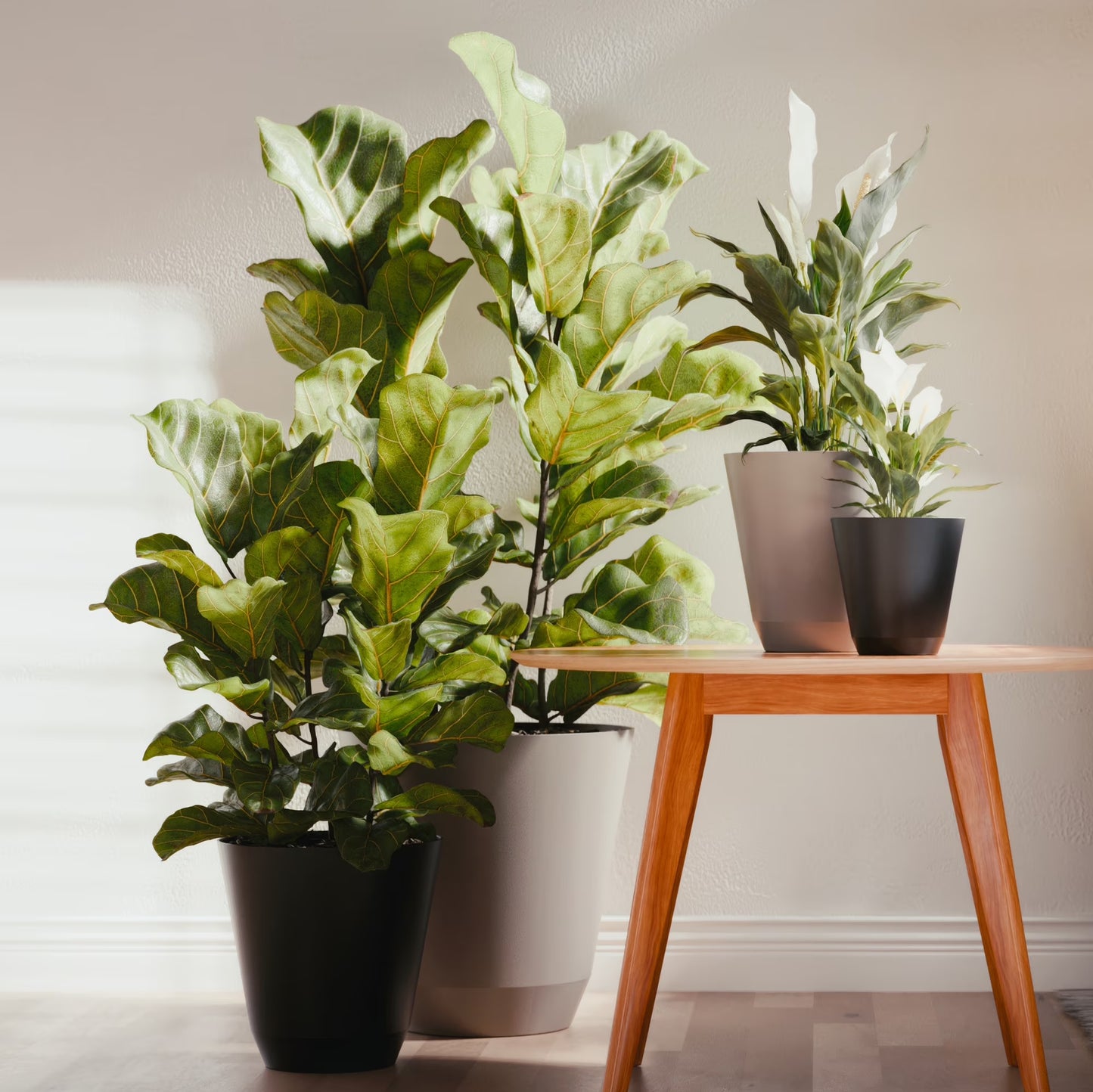 11 In. Beige Resin Self-Watering Planter