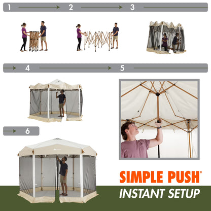12' X 10' Glamping Hexagon Lighted Canopy