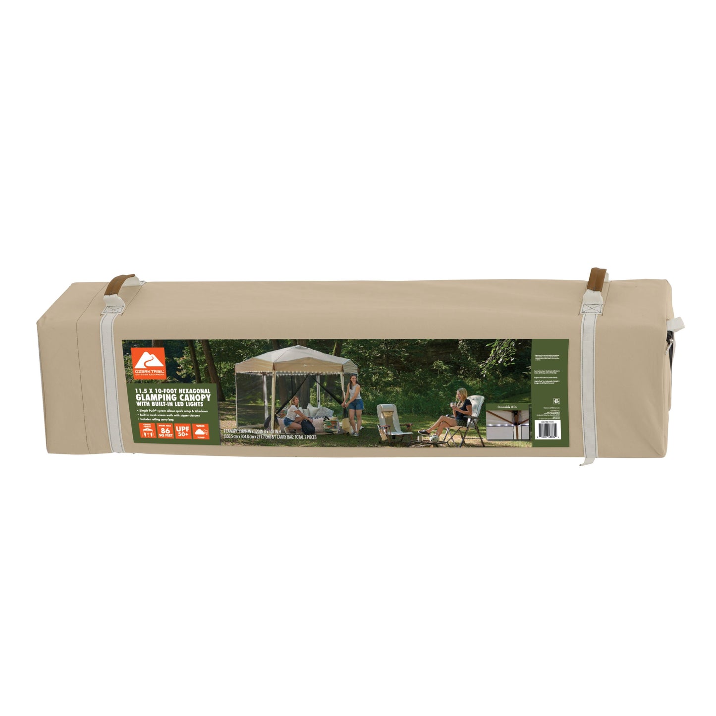 12' X 10' Glamping Hexagon Lighted Canopy